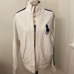 A large light beige Polo By Ralph Lauren jacket.